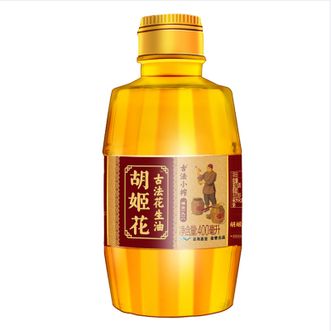 胡姬花  古法小榨花生油400ml 压榨一级食用油 精选优质花生 家用炒菜小瓶装压榨食用油