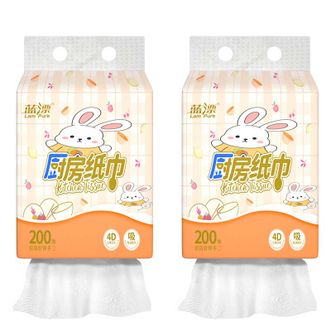 蓝漂  厨房纸巾悬挂式吸油锁水厨房抹布干湿两用一次性擦油纸加厚大