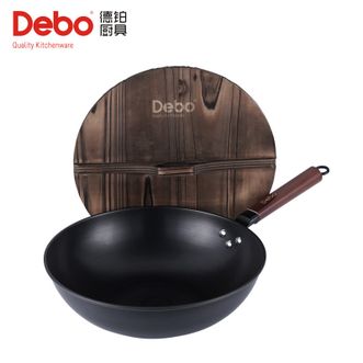 德铂（Debo）  炒锅不粘32cm炒锅不锈钢厚底无涂层DEP-707