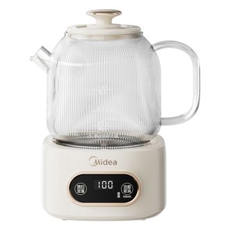 美的/Midea  花漾 0胶水 全玻璃 养生壶 12h恒温 1L 11段控温 24H预约 12H保温 600W 触控 YS10B101