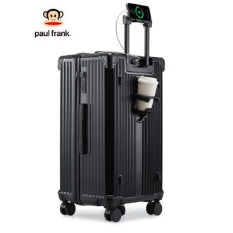 大嘴猴（Paul Frank）  三七分行李箱 开合轻便加厚合金拉杆 内部分区收纳 PF8630-5黑色30寸