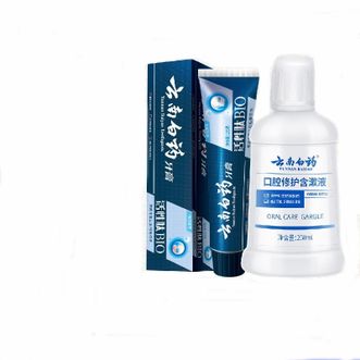 云南白药一刷一漱口腔修护组合含活性肽牙膏135g+漱液250ml