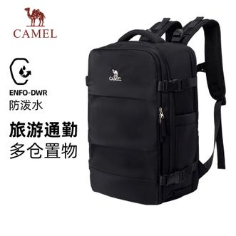 骆驼/Camel  双肩包书包大容量大学生登山包旅行运动户外休闲背包25L黑色
