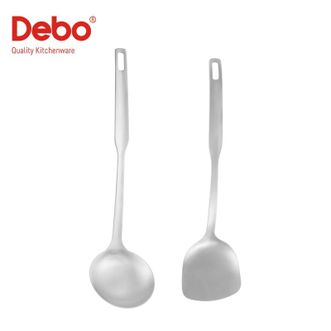 Debo  德铂铲勺两件套厨房用具304不锈钢 锅铲 锅勺加长防烫手柄