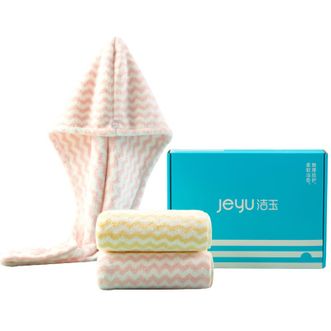 洁玉/jeyu  寓.欧洛毛巾浴帽组合DSJ-2313