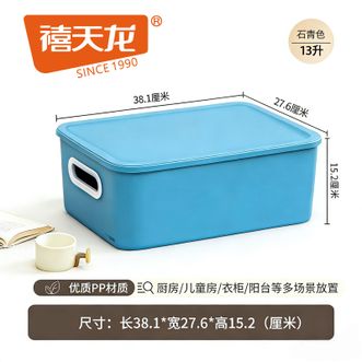 禧天龙  时尚简约内衣收纳盒化妆品零食玩具杂物储物箱药箱 小号石青色【38.1*27.6*15.2cm】一个