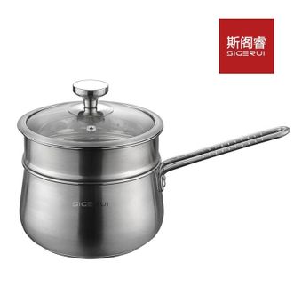 斯阁睿  家用不锈钢奶锅  煎炒锅 汤锅蒸锅  16cm  SGR-CJ005