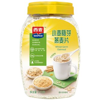 西麦SEAMILD  小麦胚芽即食混合燕麦片1kg 高蛋白0添加蔗糖营养早餐冲饮