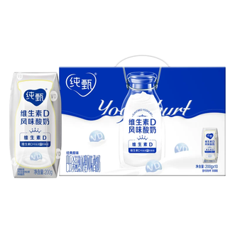 蒙牛  纯甄 巴氏杀菌热处理 维生素D原味风味酸奶 200克×10包