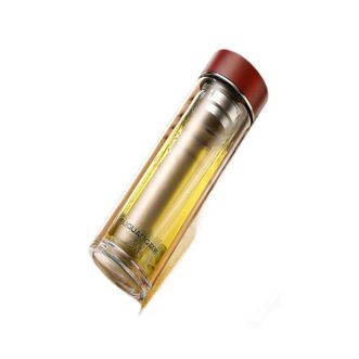 富光双层玻璃杯茶水分离泡茶杯个人男女办公水杯子320ML