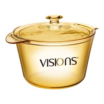 VISIONS  康宁 3.8L汤锅 22.5cm玻璃锅 可明火直烧炖锅煮锅琥珀锅 VS-38-FL