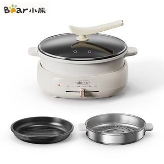 小熊/Bear  电火锅4L电煮锅多用途锅电蒸锅多功能锅分体式易清洗家用电热锅料理涮肉锅