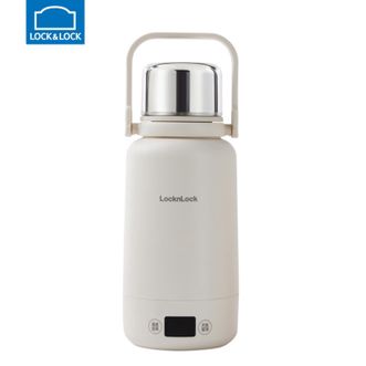 乐扣乐扣/Lock＆Lock  便携式烧水壶旅行烧水壶烧水杯户外1000ml大容量电热水杯户外电热水壶保温壶白色