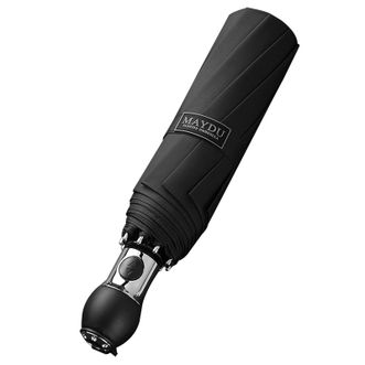 美度MAYDU   全自动商务雨伞 大号男士折叠晴雨伞 加固抗风双人三折雨伞【黑色】