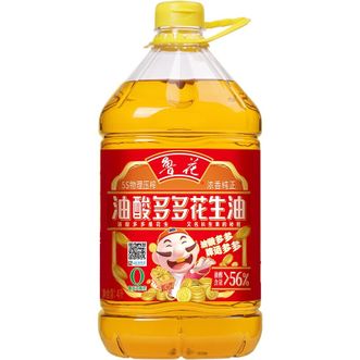 鲁花  油酸多多 5S压榨浓香花生油4L/桶