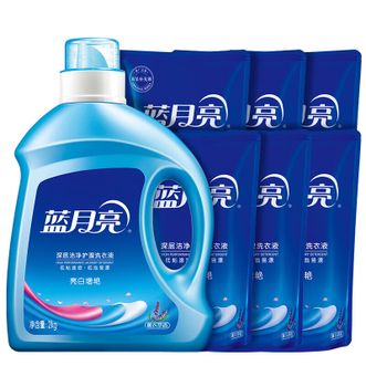 蓝月亮  亮白增艳洗衣液 护色亲肤增艳 清新薰衣草香(2kg*1瓶+1kg*6袋)*3组