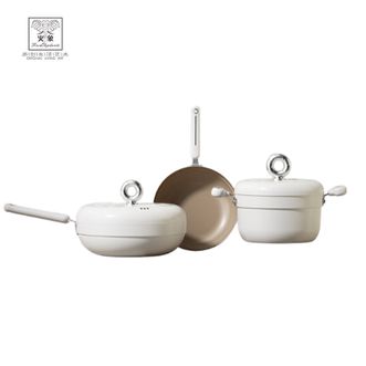 火象  白色恋人七件套锅具 HXG-TZ359（30cm炒锅 24cm汤锅 22cm煎锅）