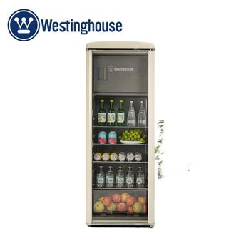 西屋/Westinghouse  230L复古冰吧大型复古家用客厅办公室冷藏冷冻一体透明玻璃冰箱酒水茶叶饮料 SC-230M 奶酪白