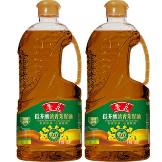 鲁花  低芥酸浓香菜籽油1.6L*2非转基因物理压榨 食用油