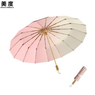美度MAYDU   防晒防紫外渐变太阳伞 16骨升级抗风晴雨伞 渐变粉