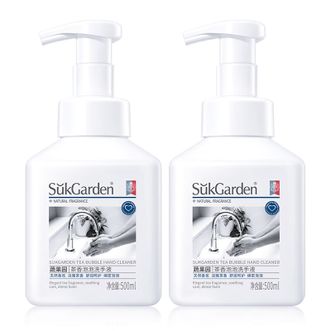 蔬果园/SukGarden  茶香泡泡洗手液  茶泡泡清香婴儿成人通用易冲洗 泡沫洗手液  500ml*2瓶