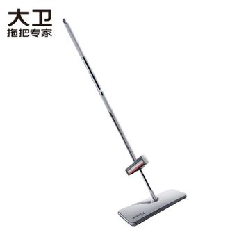 大卫  免手洗平板拖把 拖地神器  加厚三层大拖布5层刮污 明星家庭高端定制  40cm杆长133cm含2块拖布 P12（一杆两布）