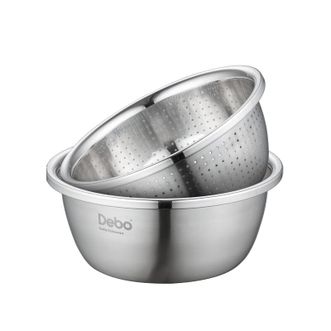 Debo  德铂加大加厚不锈钢厨房盆滤水篮格莱姆两件套