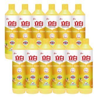 立白生姜洗洁精500g*12瓶除味去油去腥餐具净强效去油家庭用