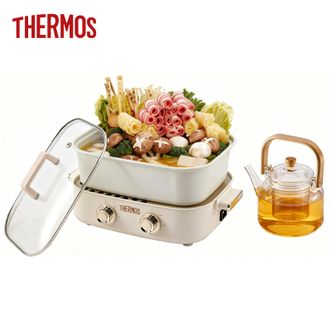 膳魔师（THERMOS）  多功能围炉煮茶器 多功能料理锅一锅多用玻璃茶壶煮茶器蒸煮涮炖一机多用途