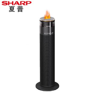夏普/Sharp  暖风机家用立式节能速热办公室摇头石墨烯电暖器加湿遥控带离子群净化取暖器塔式电暖气 【升级语音加湿款】HX-FR225B-B