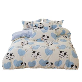 宜恋  全棉三件套卡通床上用品床单被罩被子套150*200cm/班尼狗YH