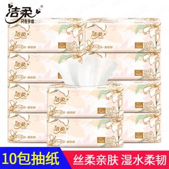 洁柔  东方花园纸巾3层100抽-10包