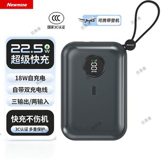 纽曼（Newmine）  【国家3C认证】10000毫安充电宝自带线快充迷你便携小巧移动电源数显