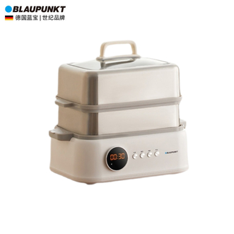 蓝宝（BLAUPUNKT）不锈钢电蒸锅蒸炖锅双层蒸笼多功能家用全自动预约蒸汽蒸锅10L大容量 BP-ZG03B