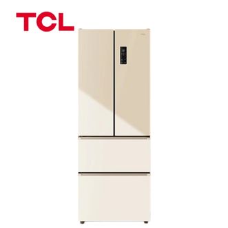 TCL  R405T7-DQ  小杏韵405升法式多门四开门底部散热嵌入式59.5cm超窄 家用电冰箱