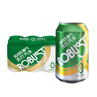 ROBUST  乐百氏霸气苏打水经典原味 0糖0脂0卡气泡饮料调酒搭档苏打汽水饮料330ml*6罐
