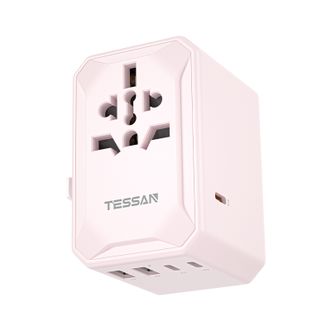 霆圣/TESSAN  全球旅行转换插头65W  TS-WTA07-PK  粉色