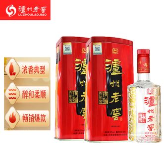 泸州老窖  六年窖头曲酒 铁盒装 浓香型白酒 52度 500ml*2瓶（附品牌礼袋） 佳节礼品优选