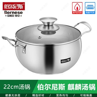 伯尔尼斯  麒麟汤锅22cm 不锈钢材质耐磨易清洗 家用火锅 汤锅BENS348