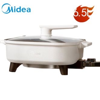 美的/Midea  电火锅  6.5L多用途锅 电炒锅  电热锅   无级旋钮 麦饭石色不粘涂层   HGE3030J04