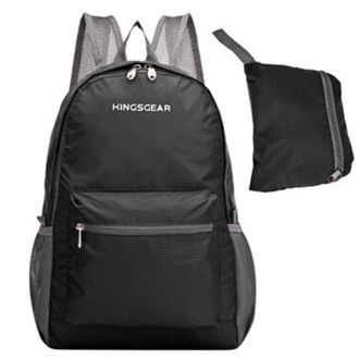 十字行家/KINGSGEAR  轻便可折叠休闲运动双肩背包 K8808黑色