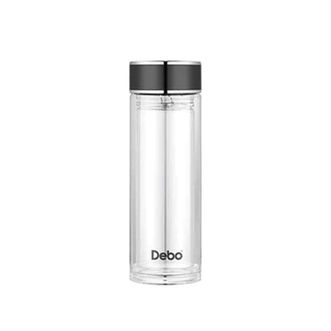 德铂（Debo）  双层玻璃杯大容量茶杯400ML 黑色  DEP-911