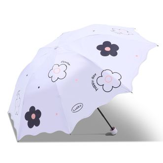 天堂伞  花朵传奇三折伞  新品  粉紫  黑胶防晒防紫外线遮阳伞大花三折便携折叠晴雨两用伞女