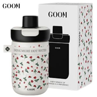 格沫/GOOM  福叠系列保温杯450mL 高颜值不锈钢保温杯便携咖啡杯吸管杯 玫瑰碎语