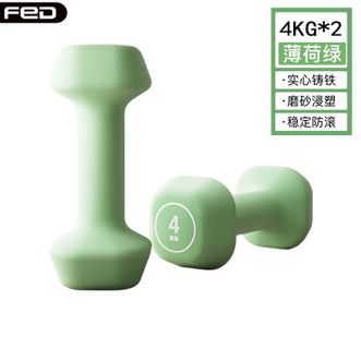 飞尔顿/fed  4KG*2实心铸铁磨砂浸塑哑铃