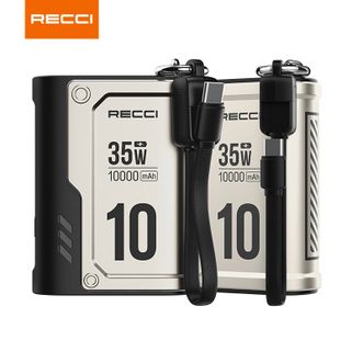 RECCI  RPB-P57移动电源一万毫安PD快充35W多接口Type-C口充电宝自带线