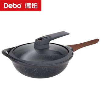 Debo  德铂DB-105微压不粘锅家用炒菜锅平底锅电磁炉燃气灶通用锅具炒菜锅 32cm
