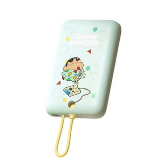 ROCK  蜡笔小星 贴贴PD20W磁吸线带快充移动电源10000mah RWC-8897 青色