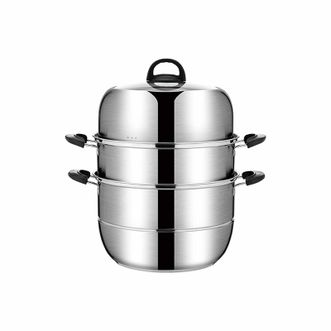 栢士德（BYSTON）-不锈钢三层家用加厚多功能大容量汤锅蒸锅28cm-BST-151