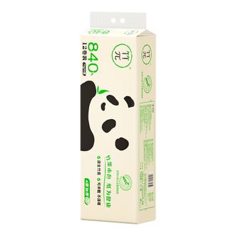 心相印  竹π无芯卷纸竹浆本色纸家用卷筒纸卫生厕纸巾无漂白12卷*1提/12卷*3提